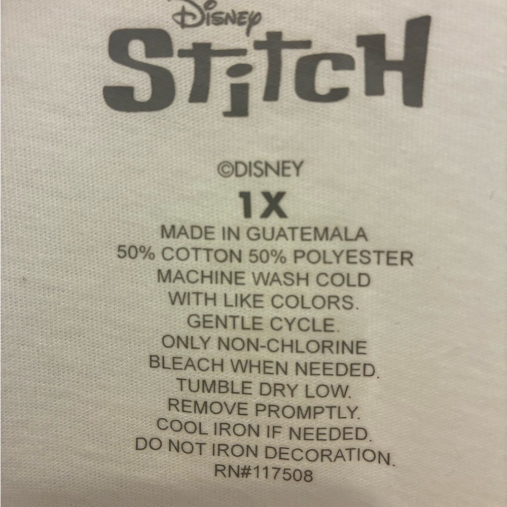 Disney NWOT 1X Cream Stitch Graphic T-Shirt - Picture 2 of 3